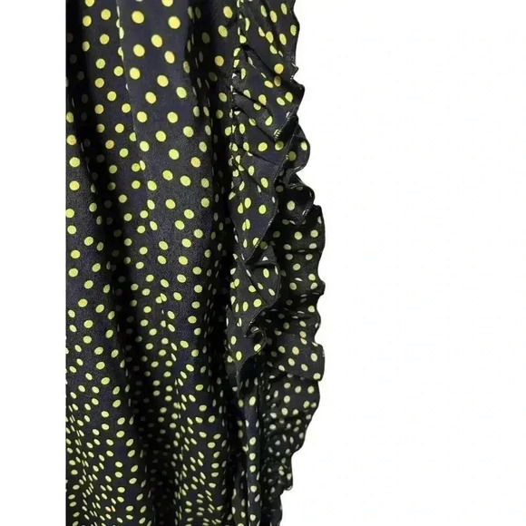 NWOT See by Chloe size 38 black&yellow polka dot silk blend halter ruffle dress - Picture 5 of 8